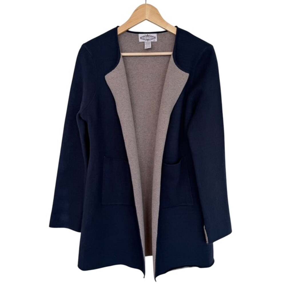 Anthropologie Oliver by Escio Open Front Navy Cardigan Size Large